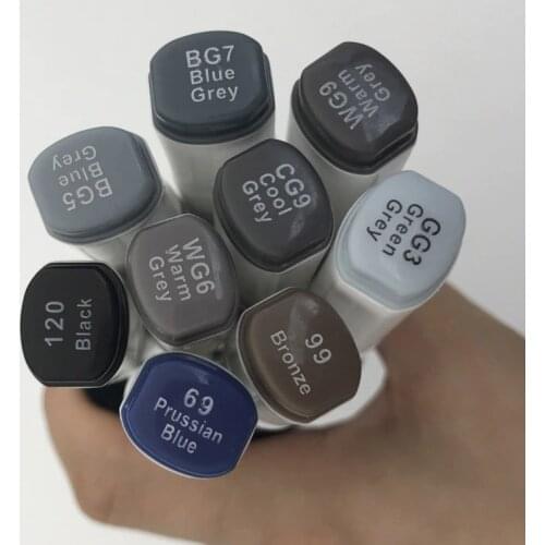 Touchnew 9 Colors Marker Pen Dual Head Art Markers Set for Manga Design Drawing School Student Supplies