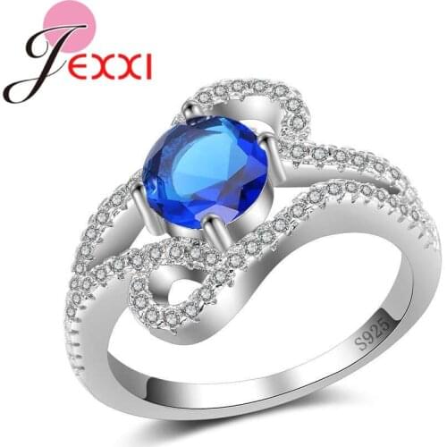 High Quality Women Wedding Band Rings Jewelry Micro Paved Clear Crystals Real 925 Sterling Silver Engagement Anillos