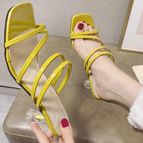 Women Sandals 2021 Summer Beautiful Slippers 2.36 Inches Fashion High Heels（Size 34-42