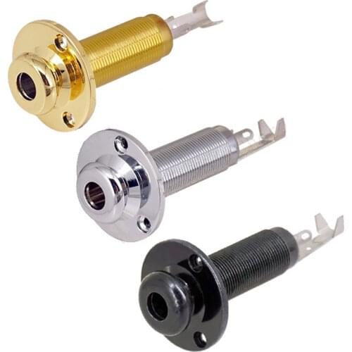 1pcs Brass 1/4" 6.35 Strap Lock Pin Jack End Pin Output Input Socket For Bass Acoustic Electric Guitar accessories parts