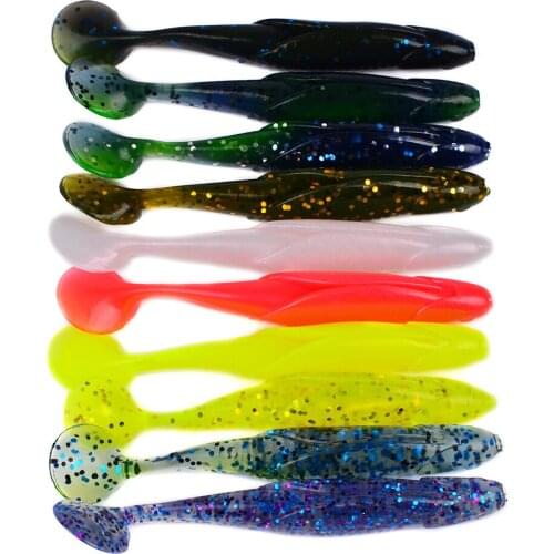 10Pcs/lot 9.5cm/6g Silicone Spiral Worm Soft Bait Fishing Lure T Tail Jigg Head Fly Artificial Shad Grub Plastic Bait