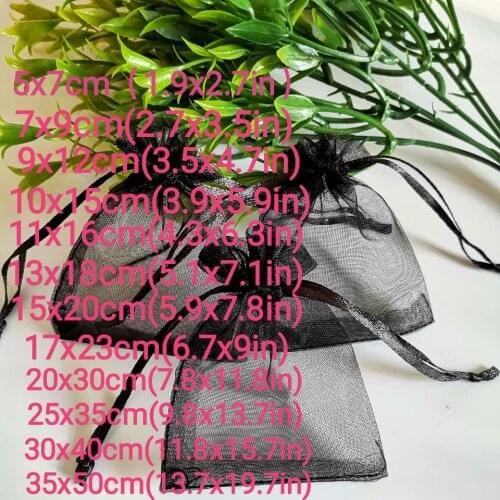 100 Pcs/lot High Quality Black Pouch Drawstring Small Gift Packaging Bag Pouches Gift Bags DIY Hand Drawn Drawstring Organza Bag