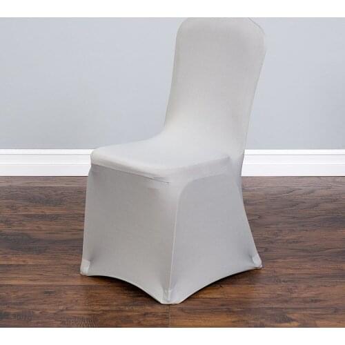 100Pcs Silver Stretch Indoor Chair Cover For Wedding/Party Universal Banquet Hotel Decoration Free Shipping