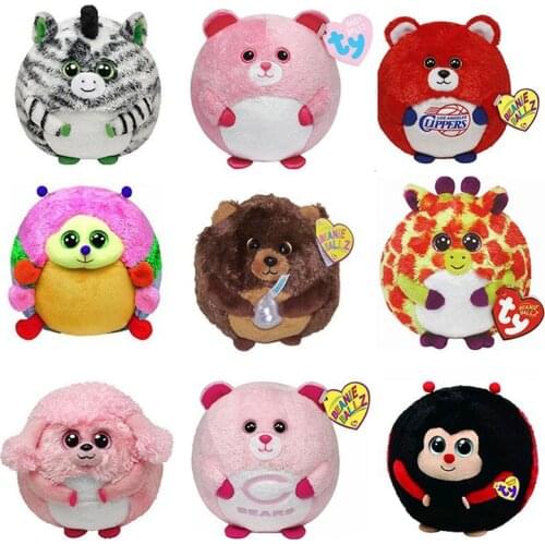 13 CM Ty Beanie Cute Ragdoll Ball Model Big Eyes Car Doll Plush Toy Bear Owl Hulk Iron Man Tortoise Childrens Gift Decoration
