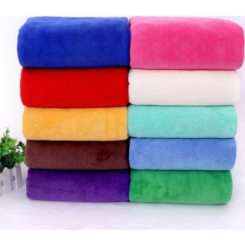 17 Colors Microfiber Fabric Bath Towel 140*70CM 310g Beach Towel Supersoft Plain Gym Fast Drying Cloth Towels Bathroom For Adult