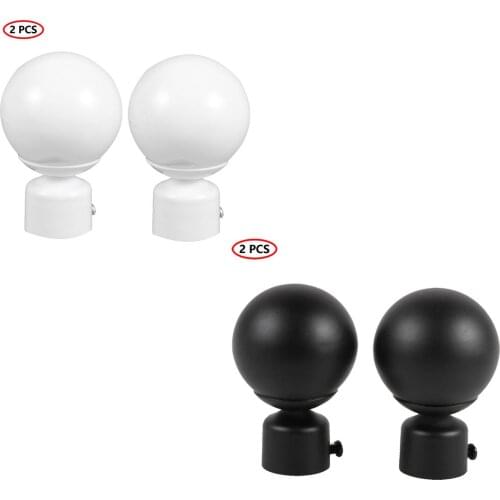 2Pcs Metal Window Curtain Rod End Heads Ball Shape Drapery Rod Finials Cap Telescoping Double Treatment Curtain Accessories