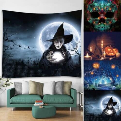 200cm Halloween Party Decoration Art Tapestry Pumpkin Ghost Witch skull pumpkin pattern Hanging Wall Decor
