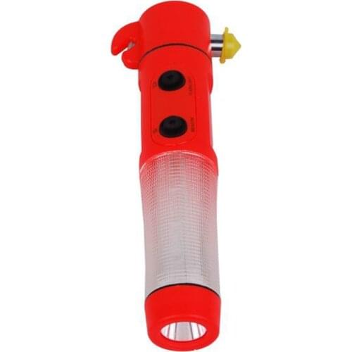 4 in 1 Auto Car Emergency Safety Escape Tools Hammer Seat belt Cutter Flashing Red Beacon LED Flashlight Car Rescue Tool Light