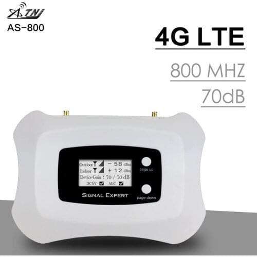 4G LTE 800 Network Signal Repeater Band 20 LCD Display 70dB Gain Band 20 4G LTE Cellphone Signal Amplifier LTE 800 MHz Booster