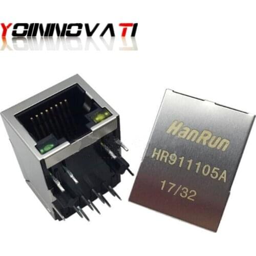 5PCS HR911105A with Lamp HY911105A RJ45 Network Transformer YOINNOVATI