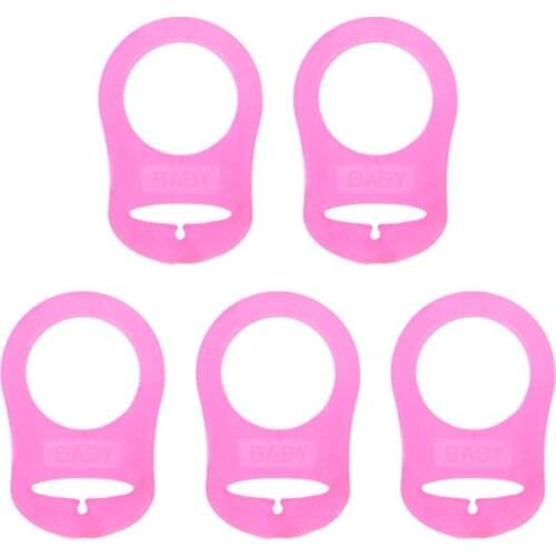 5Pcs Multi Colors Silicone Baby Dummy Pacifier Holder Clip Adapter for MAM Rings