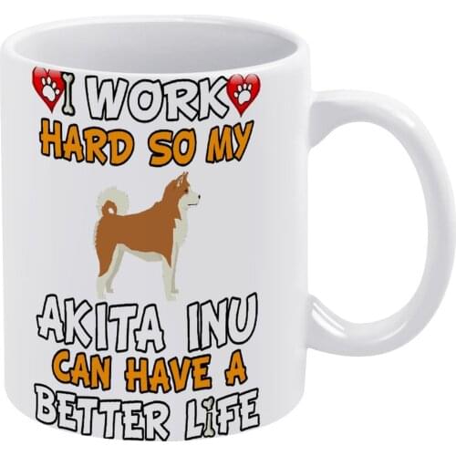 Akita Inu Mug Porcelain Tea Mug Creative Colored Cups