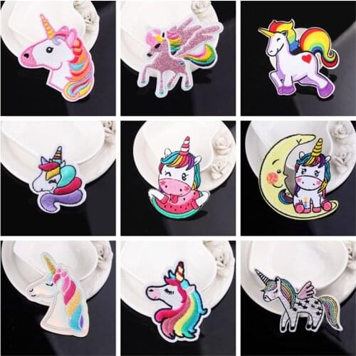 DIY Accessories Lovely Unicorn Patches For Clothing Patch For Clothes Ironing Patches Applique On Clothes Patch Stickers Sequin