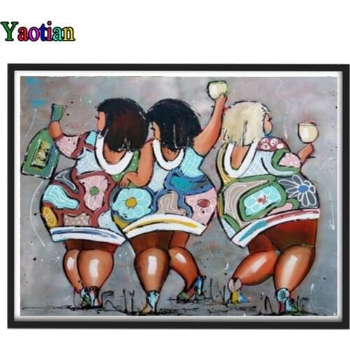 Diy Diamond Painting Full Square round Drill 5D Cartoon Sexy Fat Girl Ladies Home Decor Rhinestones Embroidery Cross Stitch