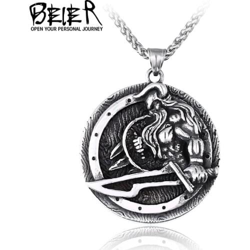 Beier 316L stainless steel Norse Viking Pendant Necklace fashion Scandinavian odin amulet men jewelry LHP143