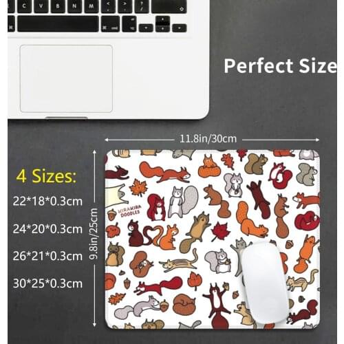 Squirrels In Fall Doodle Mouse Pad 1335 Kawaii Cute Squirrel Squirrels Doodle Chipmunk Flying