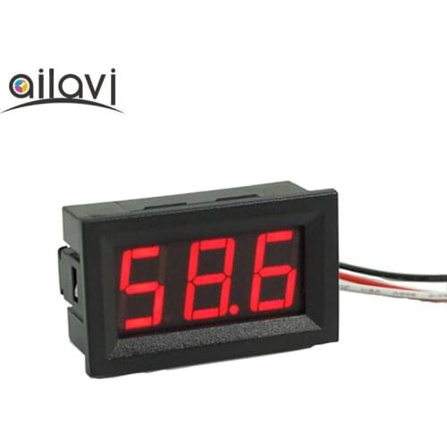 DC Digital Voltmeter Panel Meter 0-100V Measurement 3-Wires 0.56"Red LED Display Voltage Tester