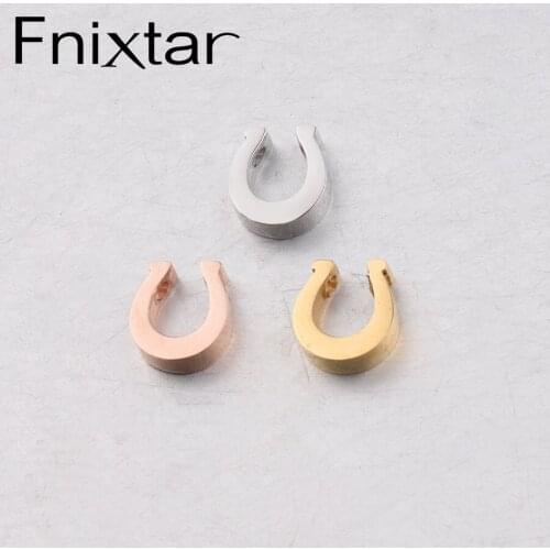Fnixtar Horseshoe Charms Bead 1.8mm Hole Beads Mirror Polished Stainless Steel DIY Jewelry Findings 8.7*9.7mm 20piece/lot