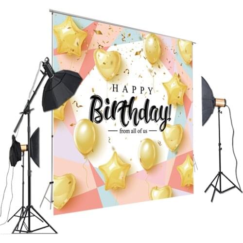 HUAYI Photography Backdrops Background Photography Happy Birthday Backdrop Air Ballon Backdrop XT-7433