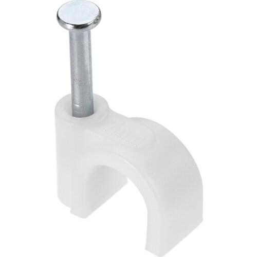 Uxcell Nail Cable Clips 7mm Clamps Wire Fastener for Home Office Cords Management White 100Pcs