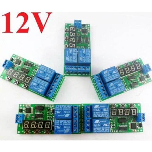 KC22B02_12V*5 5pcs KC22B02 DC 12V Power on Delay Relay Cycle Timer Switch Board 1-9999s for Motor Reversible Motorcycle