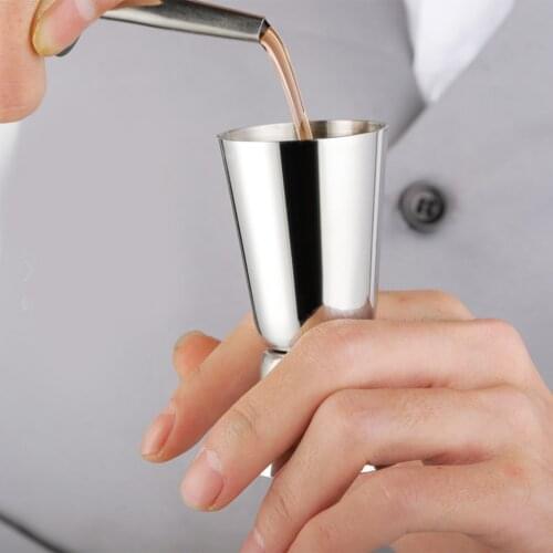 Dual Shot Kitchen Measuring Jigger 25/50ml Stainless Steel Bar Tools Cocktail Shaker Measure Cup Wine Cocktail Accessories
