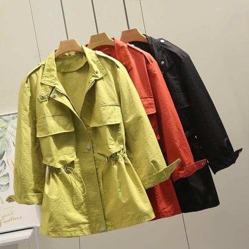 New Womens Jacke Coat Korean 2020 Spring Autumn Coats Casua Female Windbreaker Tops Outerwear Plus Size 4XL Women Clothes J195