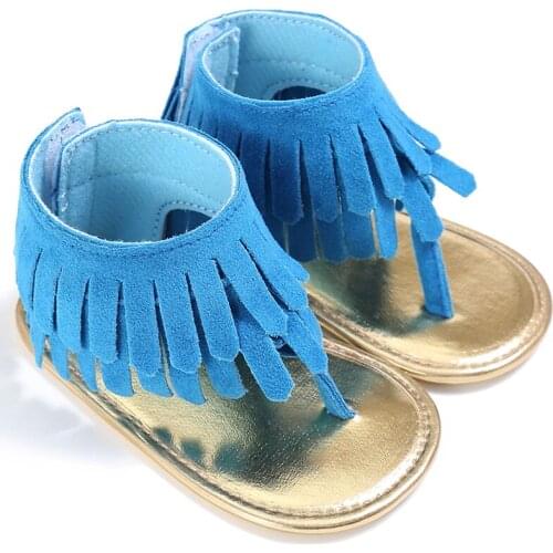 Tassel Summer Baby Soft Sole Child Girls Shoes Infant Anti-slip Newborn Hook Loop Baby Girls Shoes First Walker Baby Clothing