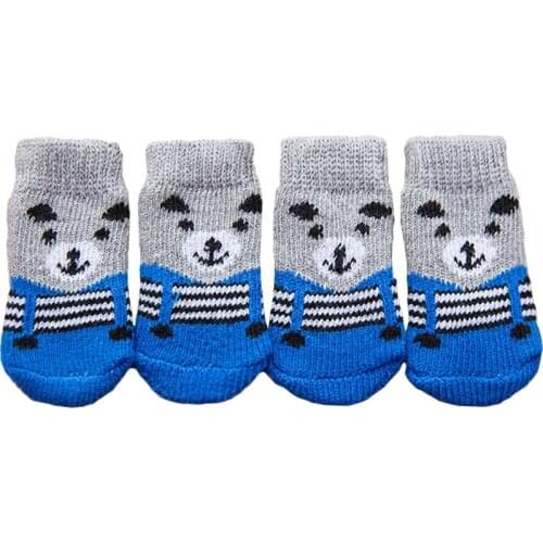 Soft Lovely Puppy Dog Socks Cat Anti Slip Sock Multi Color Pet Knits Stocking For Small Dogs Safety Cartoon Pet Supplies