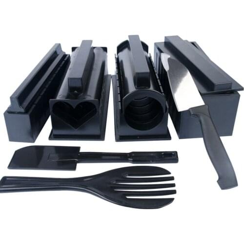 New 10Pcs/set Easy To Use DIY Sushi Maker Rice Mold Kitchen Sushi Making Tool Set For Sushi Roll Kitchen Cooking Gadget