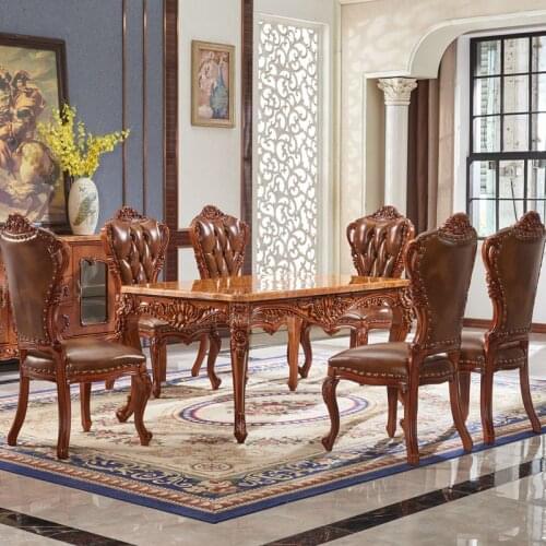 European style dining table rectangular table American style solid wood dining table high grade solid wood villa dining table