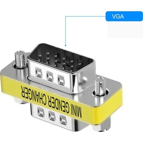 Male VGA to Male VGA Adapter Connector HD15 VGender Changer Convertor For Laptop PC SVGA Coupler Adaptor