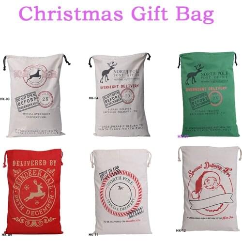 Popular Christmas Gift Bag With Drawstring Santa Sacks Candy Cookie Storage Large Bag Xmas Tree Ornament Festival Decoration