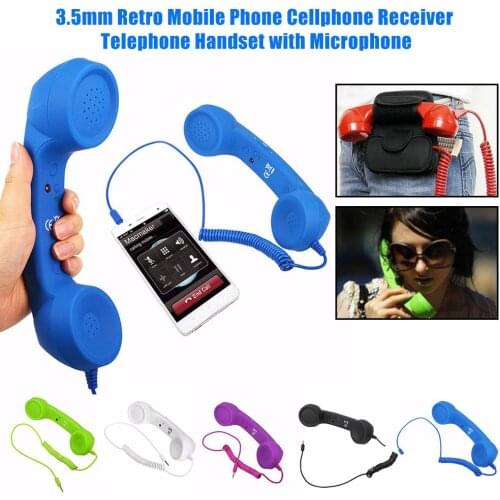 New Radiation Receiver Headset Classic Retro Phone Receiver 3.5mm Interface Speaker Mobile Phone for iPhone with Microphone