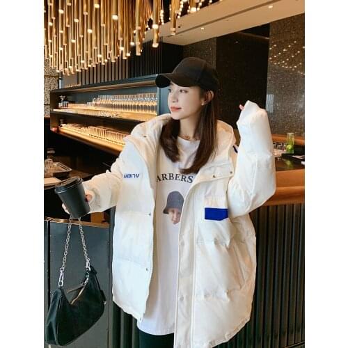 Hong Kong style tooling coat for autumn and winter new Korean style loose bread coat thick coat