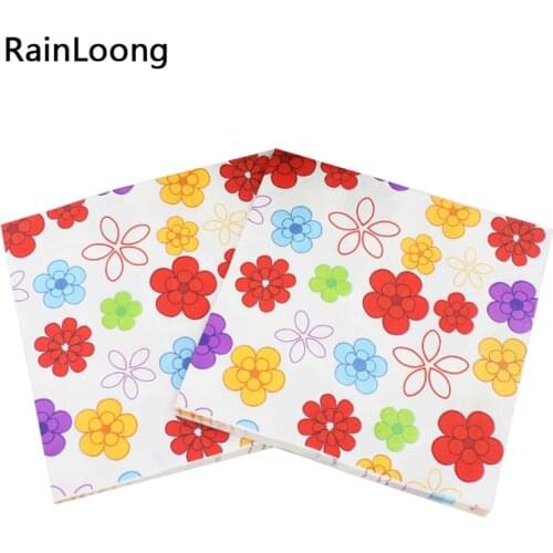 [RainLoong] Virgin Wood Pulp Material Flower Paper Napkins Tissue Dinner Serviette Guardanapo 33cm*33cm 1 pack (20pcs/pack)