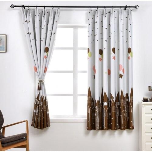 Balloon Printed Curtains For Kitchen Mini Window Sheer Voile Kitchen Valance Tie Small Window Panels PC025B