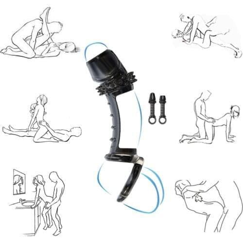 Silicone Reusable Penis Sleeve Strapon Delayed Ejaculation Chastity Device Lock Sperm Erection Sex Toys For Men Fidget Toys