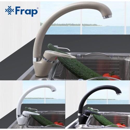 FRAP Modern Style Home Multi-color Kitchen Faucet Cold and Hot Water Tap Single Handle Black White Khaki F4113-7/8/9
