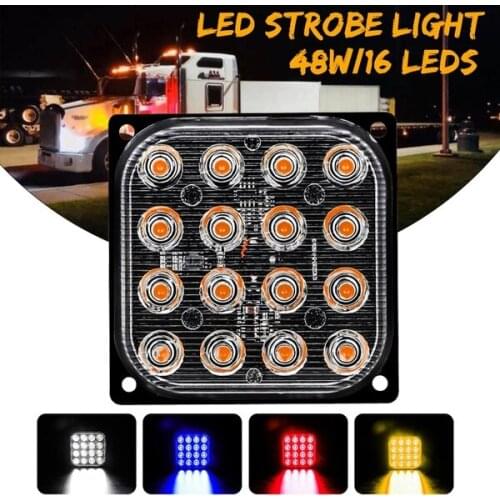4 Color New Super Bright 16 LED 12-24V Car/Truck Strobe Lights Emergency Flashing Warning Lights Side Lights