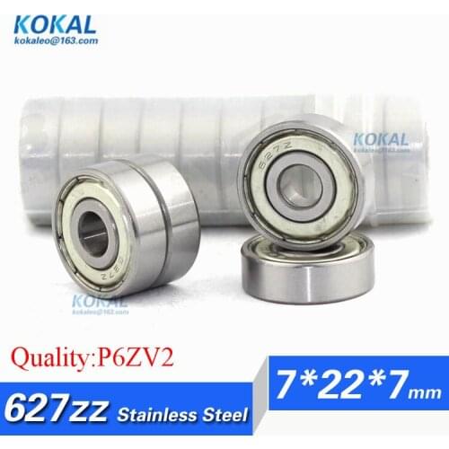 [S627ZZ-P6]Free Shipping 10pcs Stainless steel 440C ABEC-7 domestic refrigerator ball bearing S627zz S627-2z S627z 7*22*7mm