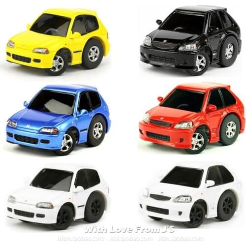 TinyQ Honda Integra Civic G6 EK9 DC2 Pull Back Mini Car Model Collection Metal Plastic Diecast Model Car Kids Toys Gift