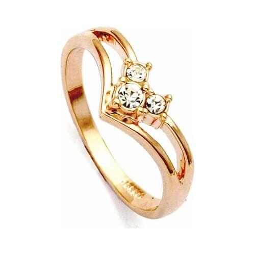 TONGKWOK Austrian Crystals Brand Heart Rings New Fashion For Women Hot Sale Low Price #RG90636