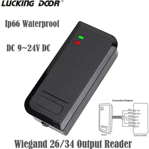 IP66 Waterproof Standalone Rfid door access control system 125Khz 13.56Mhz reader WG 26-37 output and input with Management card
