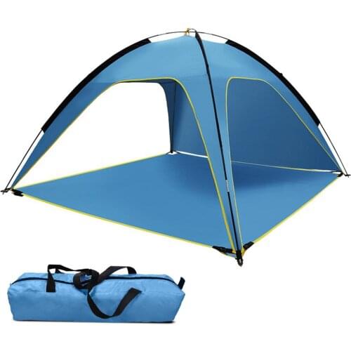 Outdoor Beach Tent Anti UV Rainproof Awning Tents Silver-coated 3-sided Ventilated Awning For Garden Beach Camping Hiking