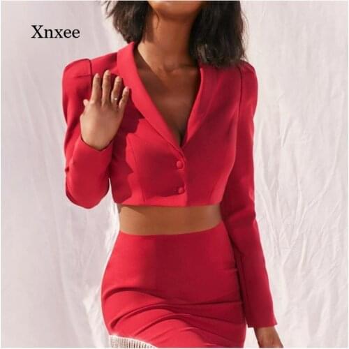 Spring and Summer Womens Solid Color Single-Breasted Short Suit Jacket Casual Fashion Mini Skirt Suit Tassel Diamond Suit
