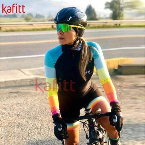 Kafitt kafitt Pro Team Triathlon Womens Cycling Jersey Jumpsuit Jumpsuit Cycling Wear Macaquinho Ciclismo Feminino Sweatshirt