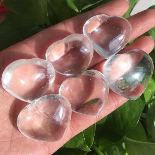1pcs natural white quartz crystal heart for home decoration healing crystals wedding decoration christmas decor