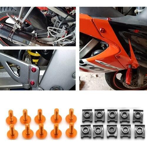 10PCS 6MM Motorcycle CNC Fairing Screw Fastener Clips Body Spring Nut Bolts For 790 ADVENTURE ADVENTURER RC125 SupeR Adv 1290