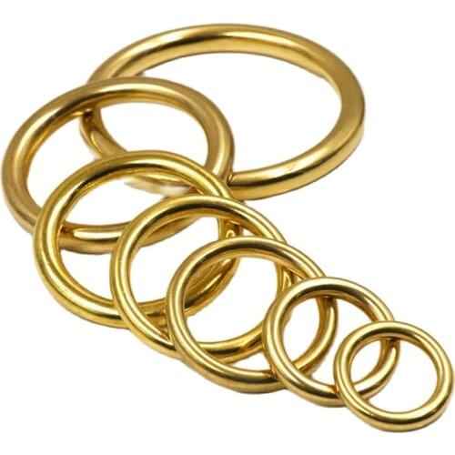 2 Pcs Of Quality Solid Brass Seamless O-Rings For Webbing Strapping Dog Collar Leather Belt Diy Craft Trimits Accessories